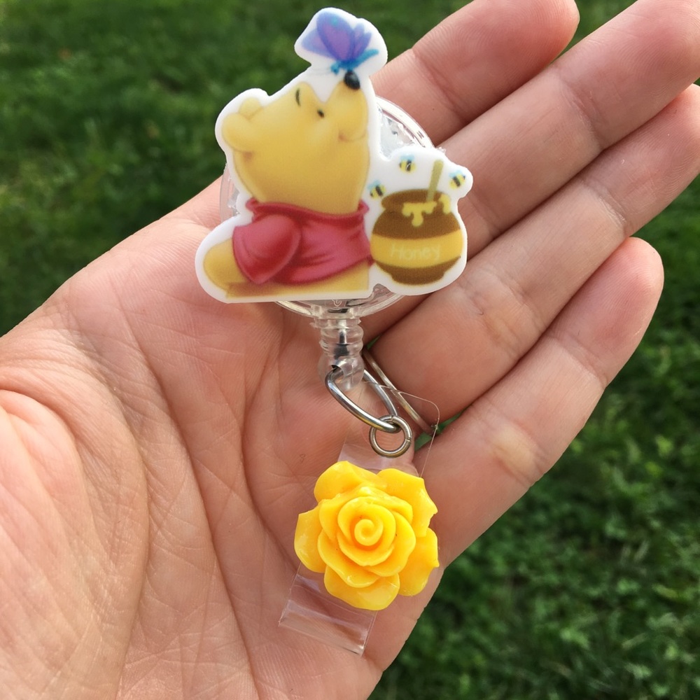 Disney Winnie the Pooh Bear Retractable  Badge Holder